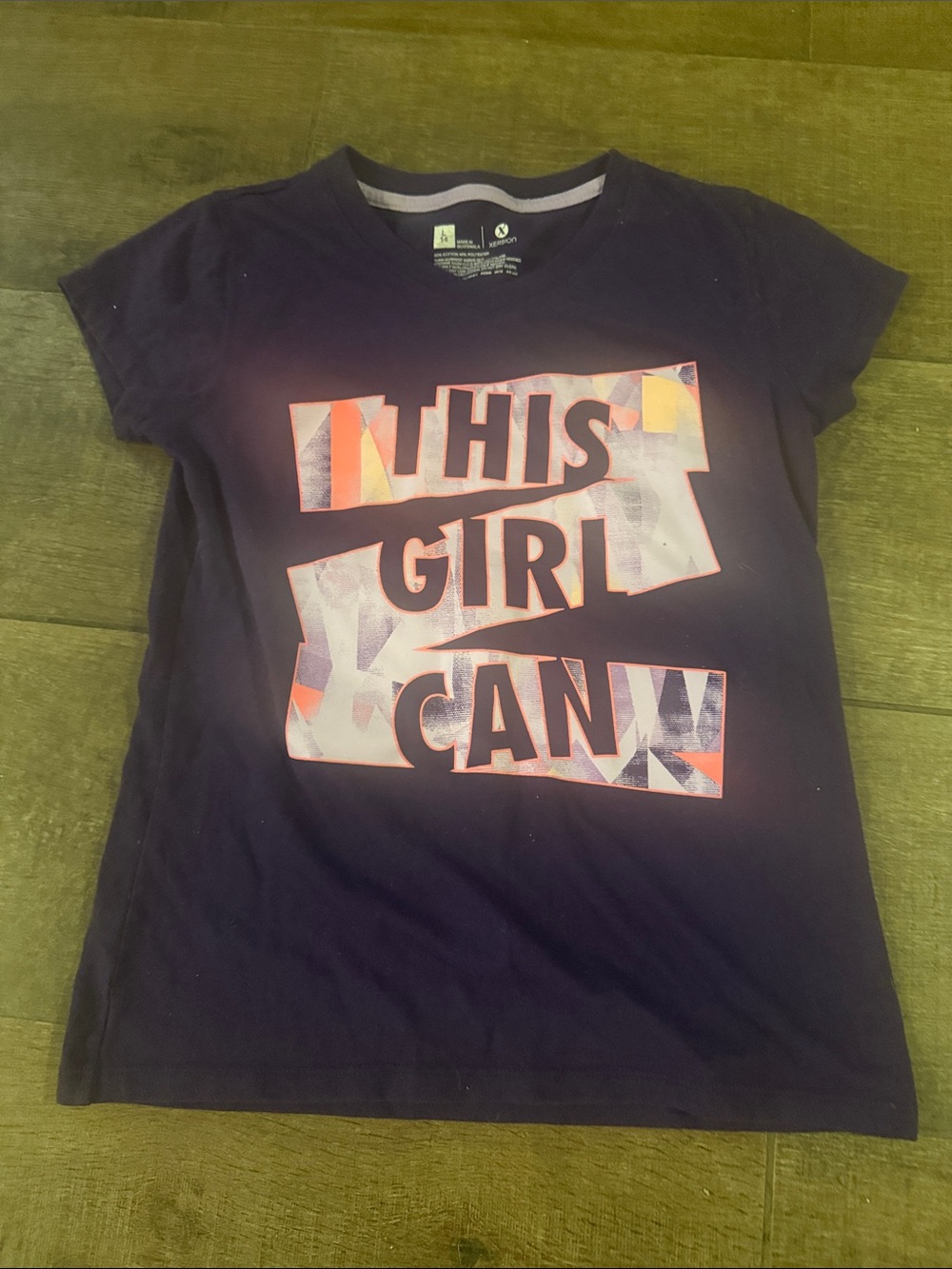 Girls Large Purple ‘This Girl Can' Graphic Tee